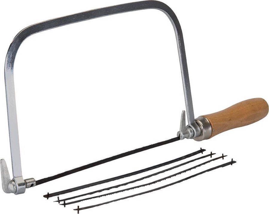 Silverline Figuurzaag Verstelbare Bladhoek Inclusief 5 Zaagbladen 170 mm Houten Handvat