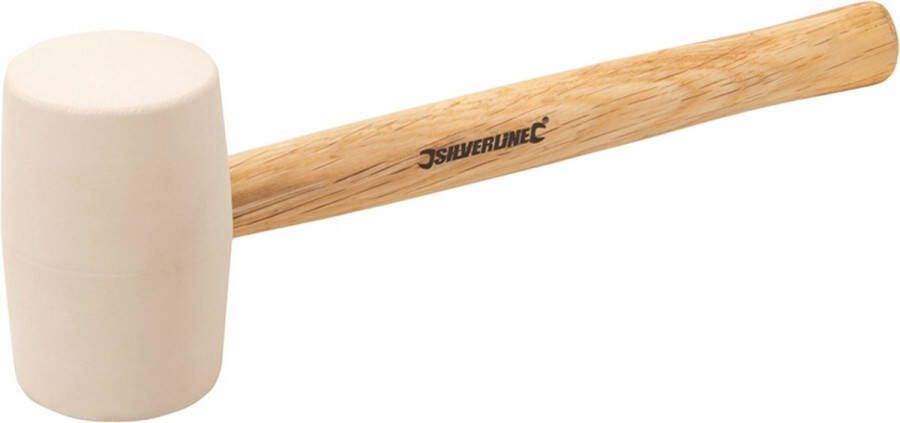 Silverline Hamer met witte rubberen kop 454 gram hardhouten schacht zachte slagen gelakt handvat