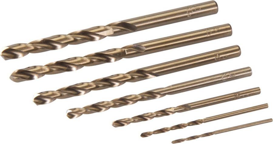 Silverline Kobalt boren set HSS precisie 7-delig Ø 1 5 t m 6 mm Barnsteen afwerking