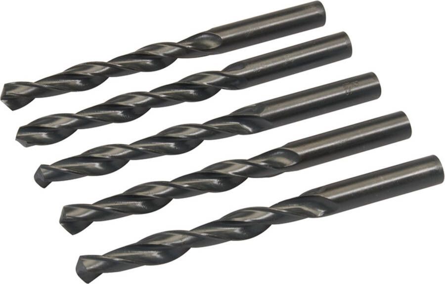 Silverline Metaalboor HSS-R 12 mm 5 stuks Rol gesmeed Zwart oxide afwerking