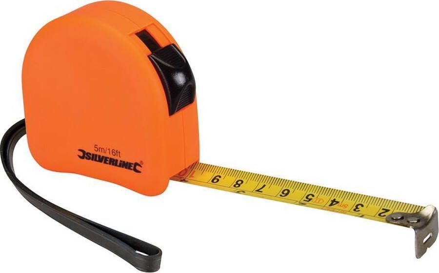Silverline Felgekleurde ergonomische rolmaat 5 m x 19 mm