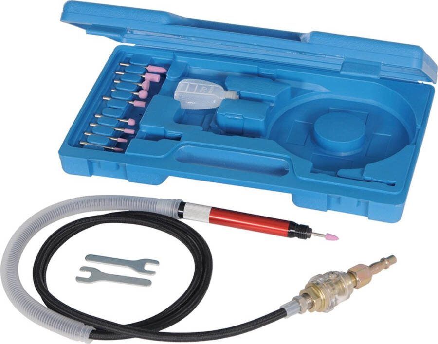 Silverline Pneumatische stift freesmachine ingebouwde snelheidsregulator 6 2 bar 1 5 m luchtslang inclusief accessoires