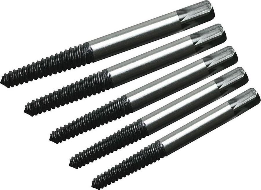Silverline Schroefverwijderaar set 5 delig voor beschadigde bouten en schroeven 3 t m 18 mm