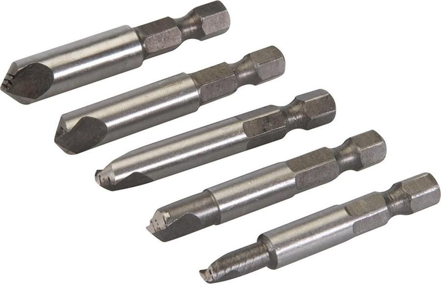 Silverline Set voor het verwijderen van beschadigde schroeven 5 delig 50 mm Inclusief opbergkoffer
