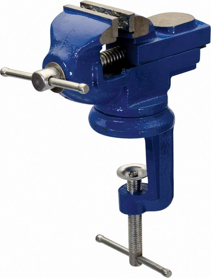 Silverline Tafelbankschroef met draaivoet 50 mm 360 graden draaibaar IJzeren frame met aambeeld