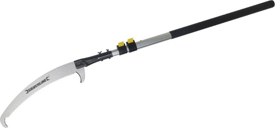 Silverline Telescopische snoeizaag Tri-Cut zaagblad Verstelbare steel 1 5-2 5 m Duurzaam en lichtgewicht