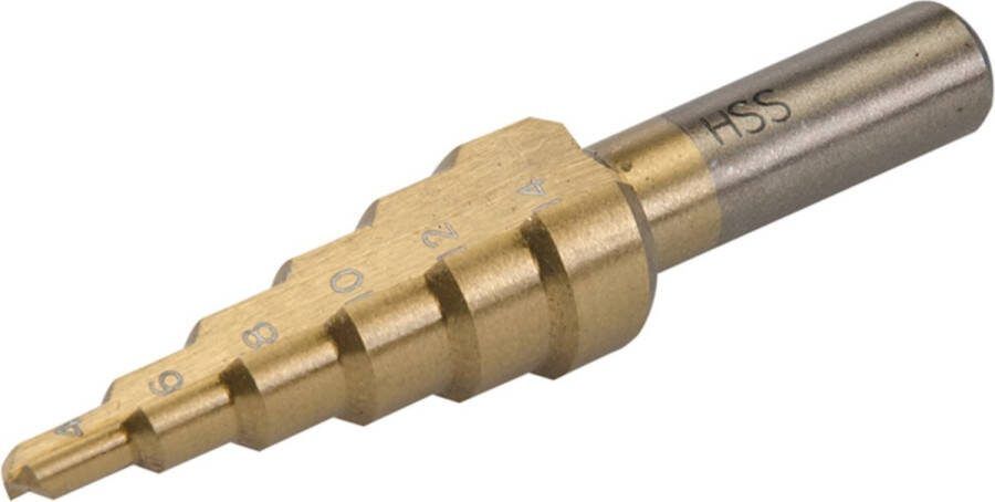 Silverline Titanium Geplateerde HSS Trapgatboor Stappenboor Piramideboor 4 t m 14 mm