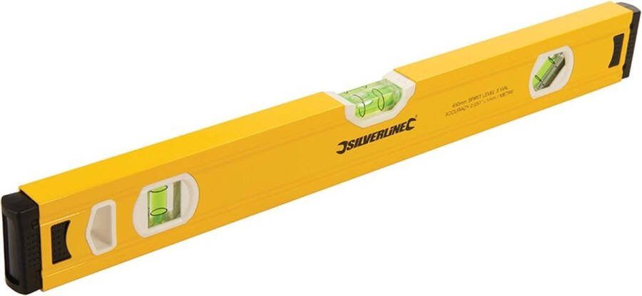 Silverline Waterpas 3 libellen 45º 90º 180º 450 mm aluminium geribbelde zijdes