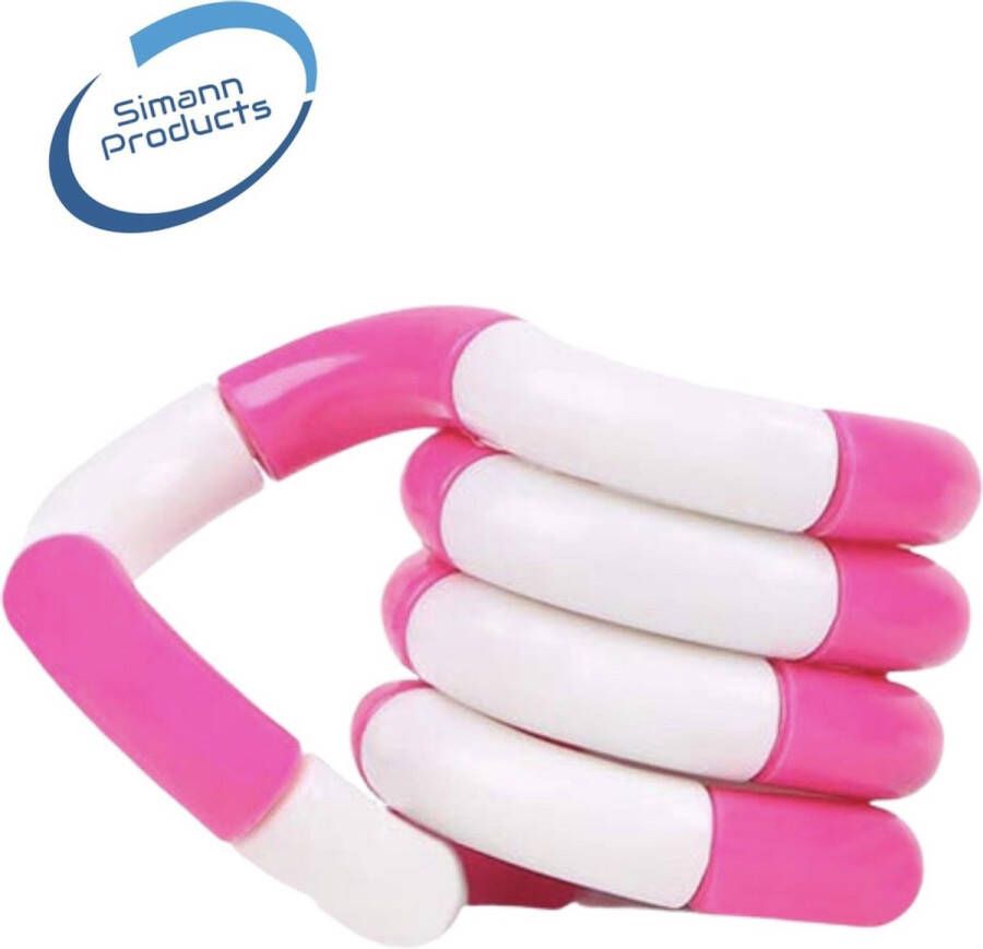 Simann Products Fidget Toys Tangl kleur roze wit