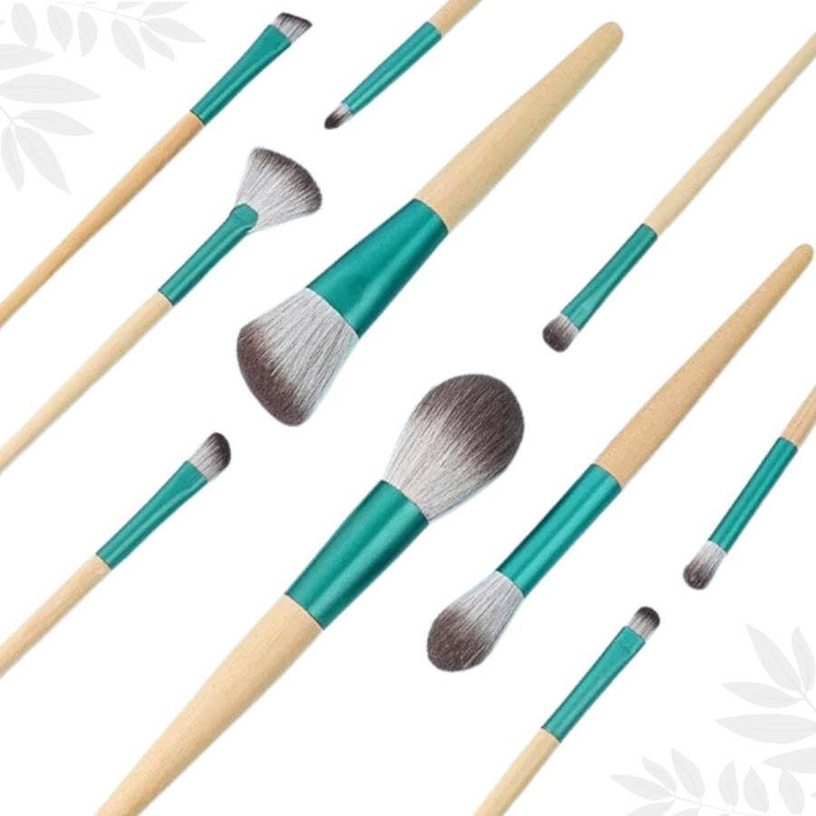 Simawel Make up kwast borstel ovaal foundation Set 10 kwasten rose goud