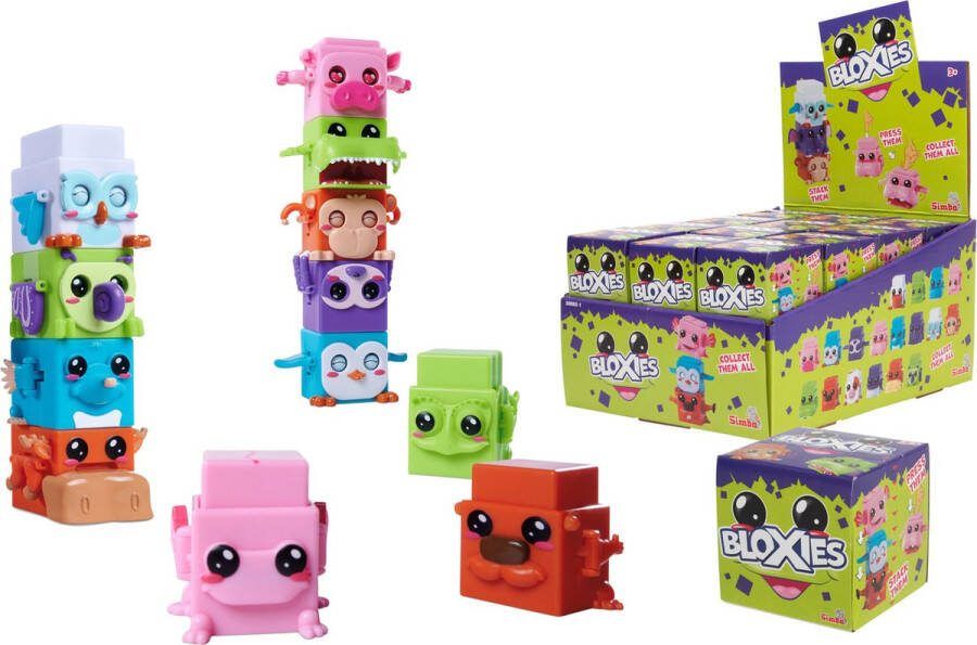 Simba Bloxies Wave 1 stuk Verzamelfiguren Stapeltoren Grappige dieren Bouwstenen