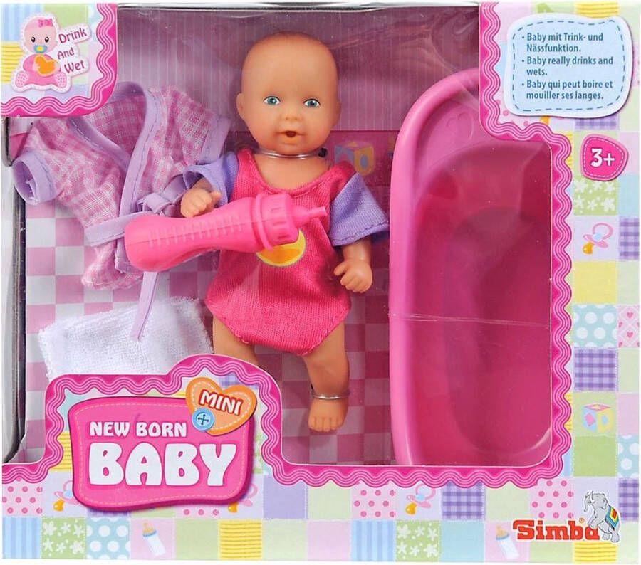 Simba Dickie toys Simba Mini New Born Baby in Bad Set