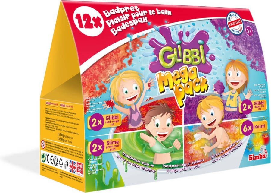 Simba Glibbi Mega Pack Badspeelgoed Slijm voor in bad vanaf 3 jaar dermatologisch getest