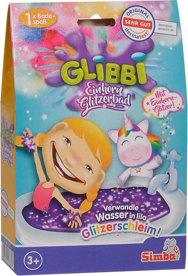 Simba Glibbi Unicorn Glitter Paars Badspeelgoed Slijm voor in bad vanaf 3 jaar dermatologisch getest