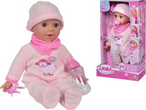 Simba babypop Laura met geluid junior 38 cm roze 3-delig