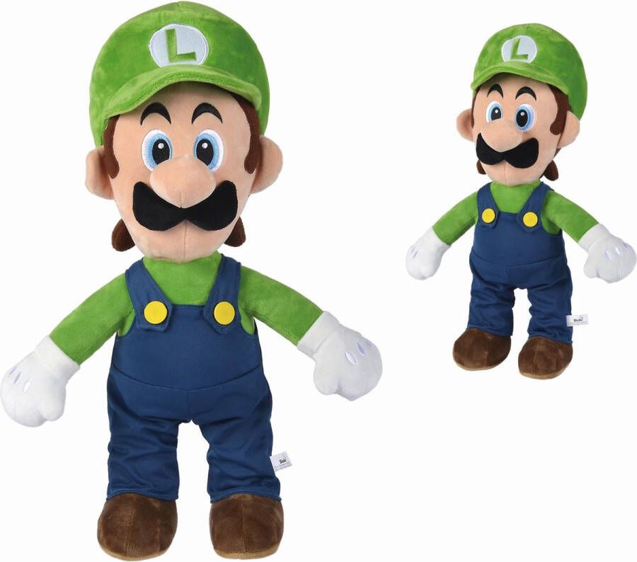 Nintendo Knuffel Super Mario Luigi Blauw Groen 50 cm