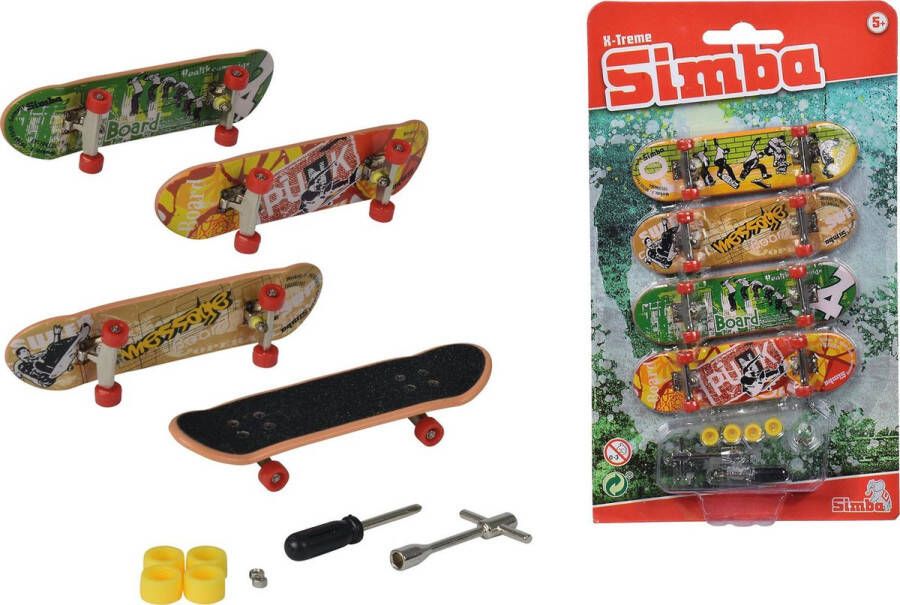 Simba Vinger Skateboard 4 stuks set 8 cm Vanaf 5 jaar Speelfiguren