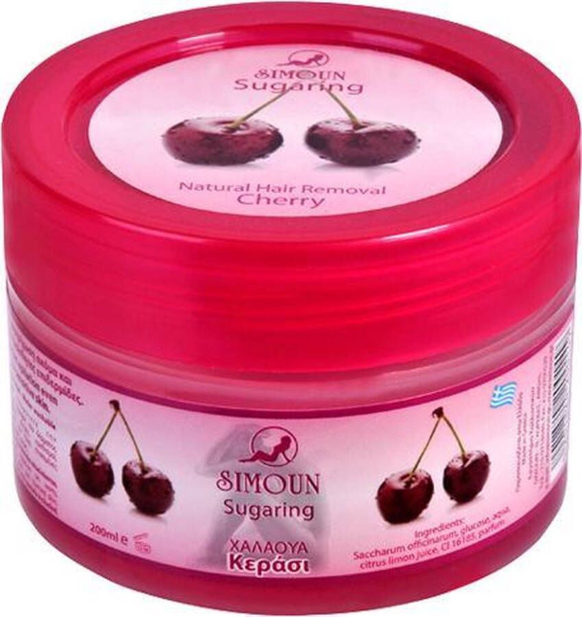 Simoun Sugar Wax Cherry 300g Ontharingswax- Striphars Suikerhars