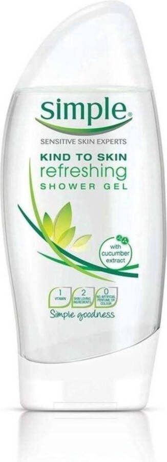 Simple Kind To Skin Verfrissende Douchegel 6x250ml Voordeelverpakking