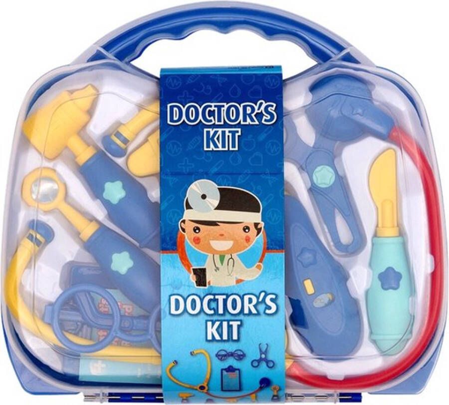 Simple Specials SimpleSpecials Dokterskoffer 10-delig Kinderspeelgoed doktersset Rollenspel verpleger Doctor's Kit 10 stuks Blauw