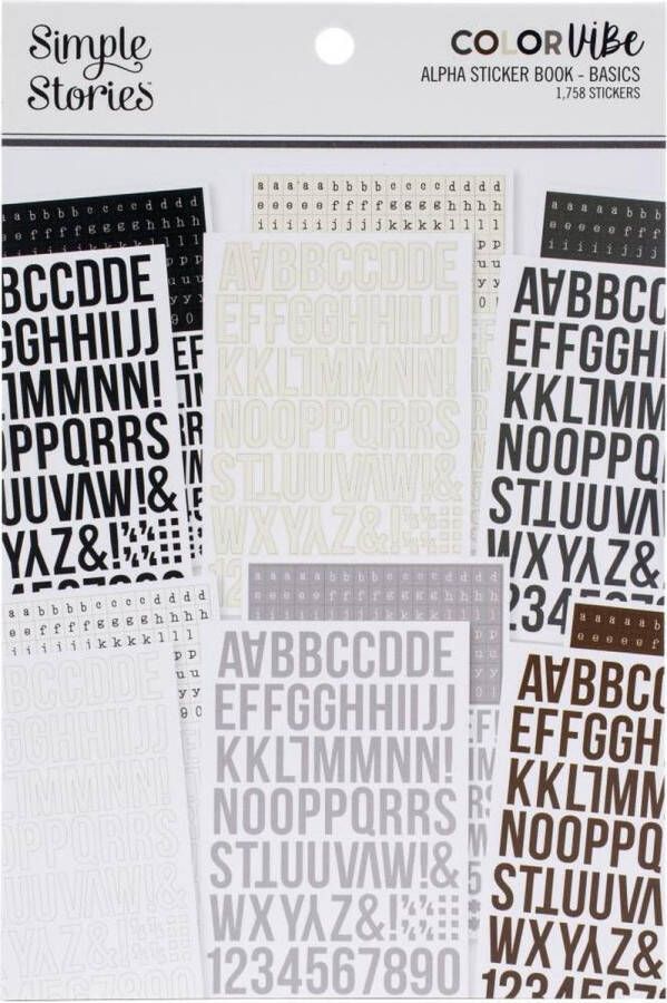 Simple Stories Color Vibe Alfabet Stickerboek Basics 1758stickers