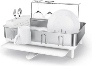 Simplehuman Afdruiprek Met Stalen Frame Groot Wit