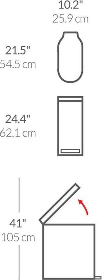 Simplehuman Slimline Pedaalemmer 45 Liter