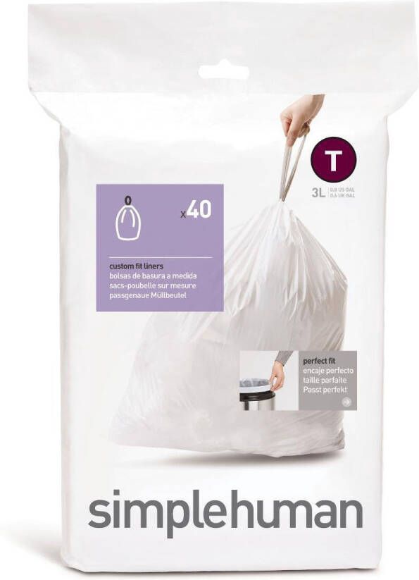 Simplehuman afvalzakken Code T voor 3 liter 40 stuks