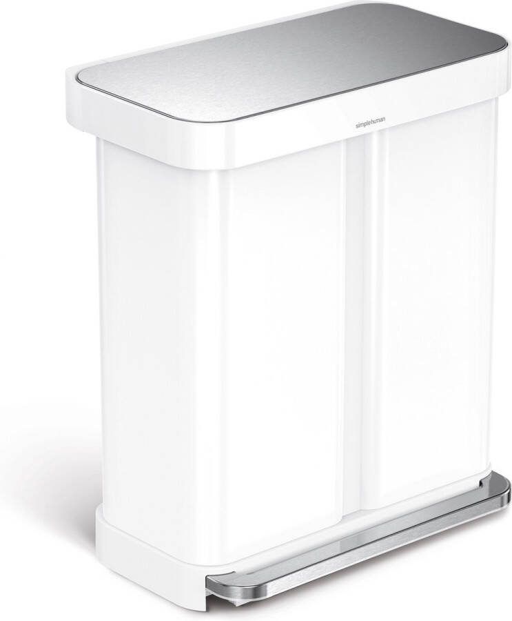 Simplehuman Prullenbak Liner Pocket Recycler 24 + 34 liter Wit Staal