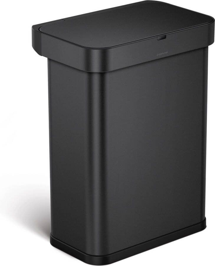 Simplehuman Prullenbak Liner Pocket Voice Control 58 liter Zwart Roestvast Staal