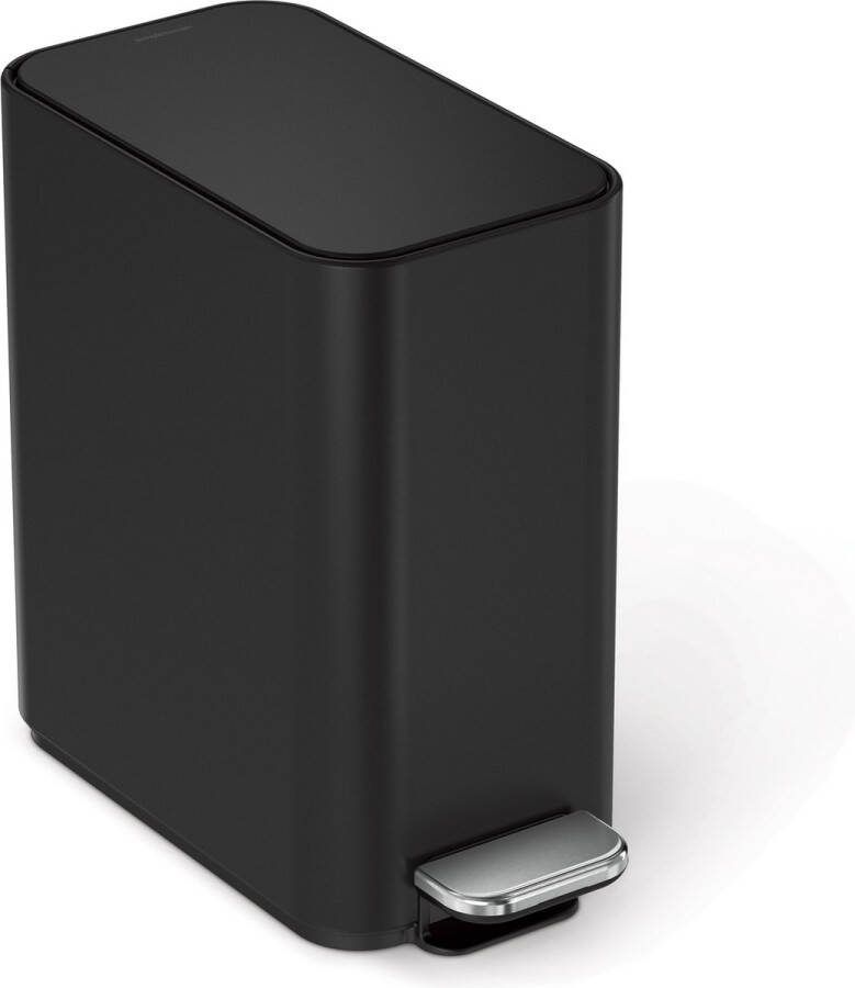 Simplehuman Prullenbak Slim Liner Pocket 5 liter Zwart Roestvast Staal