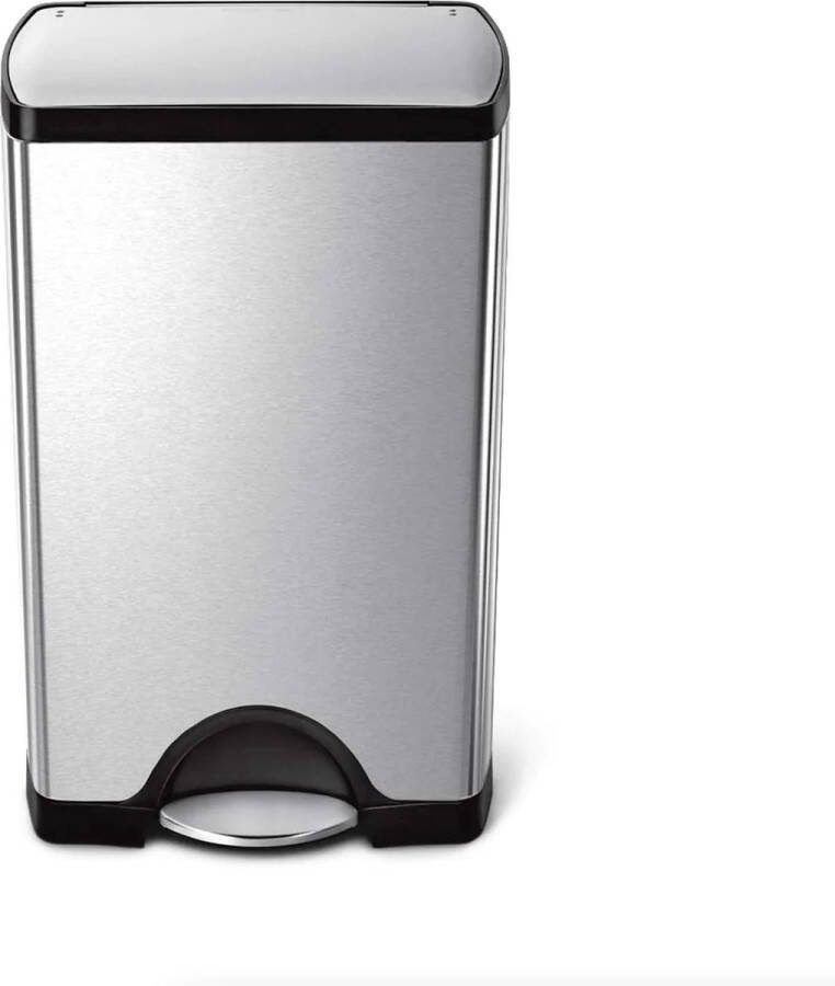 Simplehuman Rectangular Pedaalemmer 38 Liter Vingerafdrukvrij