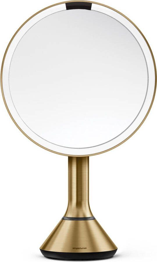 Simplehuman Spiegel met Sensor 20 cm 5x Vergroting Tru Lux & Touch Control Goud Roestvast Staal