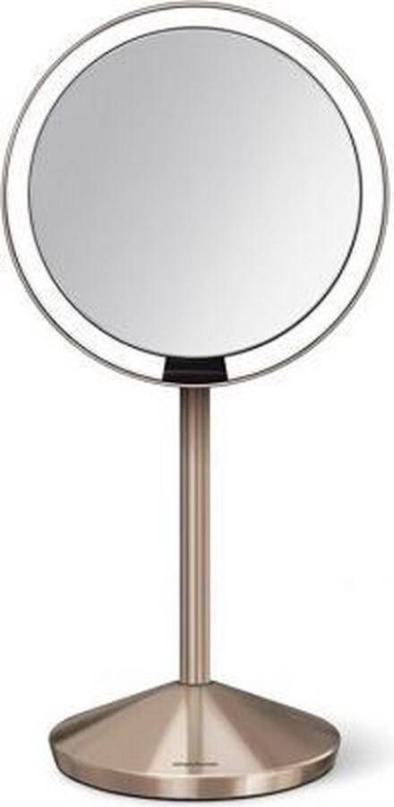 Simplehuman Spiegel met Sensor 12 cm 10x Vergroting Opvouwbaar Roestvast Staal Roségoud