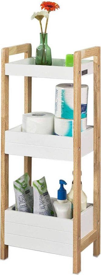 Simpletrade Badkamerrek Wandrek 3 manden Vloerbeschermers Hout 28x74x20 cm