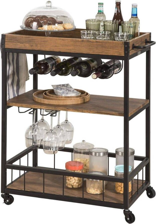 Simpletrade keukentrolley Keuken Trolley Flessenhouder