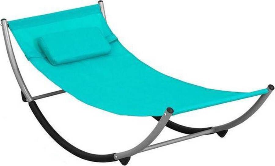 Simpletrade Ligbed Schommelstoel Voor kinderen Kussen Blauw 127x47x62 cm