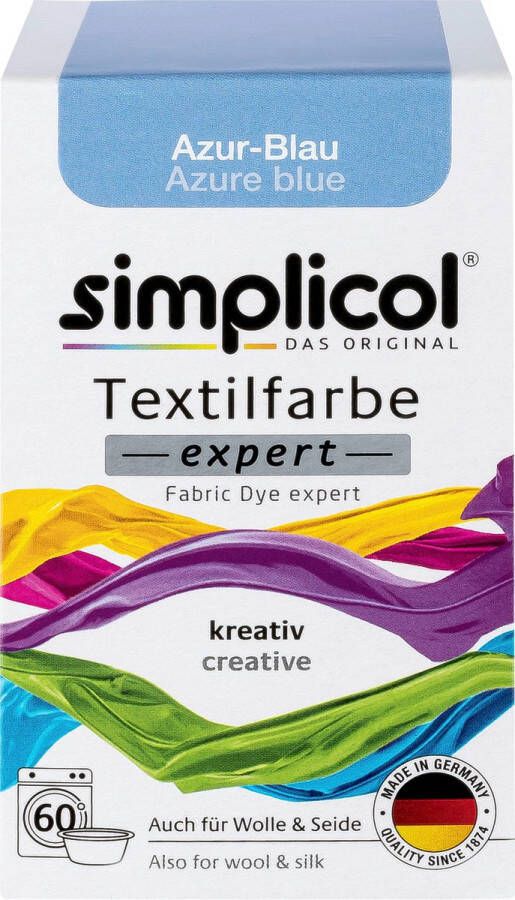 Simplicol Textielverf expert azuurblauw 150 g