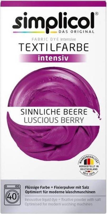 Simplicol Textielverf Intens Wasmachine Textielverf Luscious Berry Paars 1 stuk