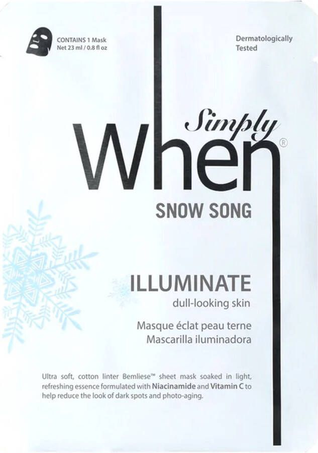 Simply When Snow Song Illuminate Sheet Mask Verhelderend Gezichtsmasker 23ml