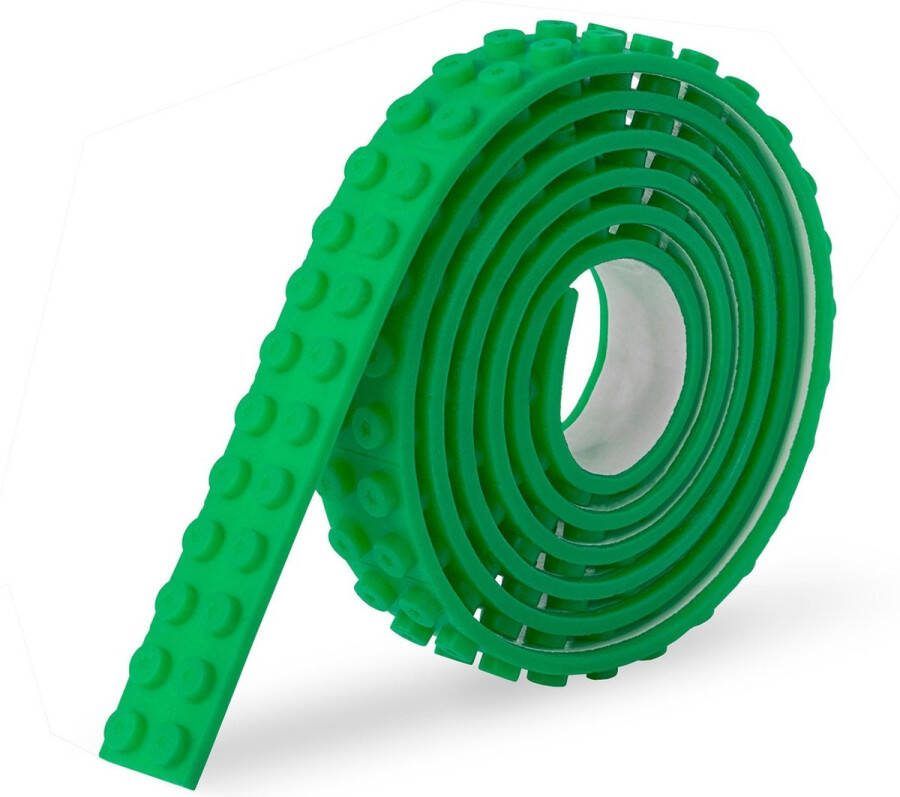 Sinji Play Stick & Brick Flexibel Speelgoedtape Lego Tape – Geschikt voor Lego City Lego Creator Lego Friends – Groen