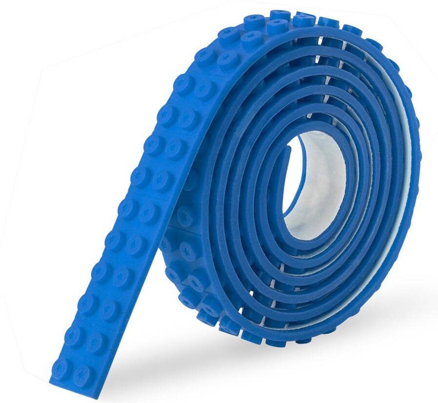 Sinji Play Stick & Brick Flexibel Speelgoedtape Lego Tape – Geschikt voor Lego City Lego Creator Lego Friends – Blauw