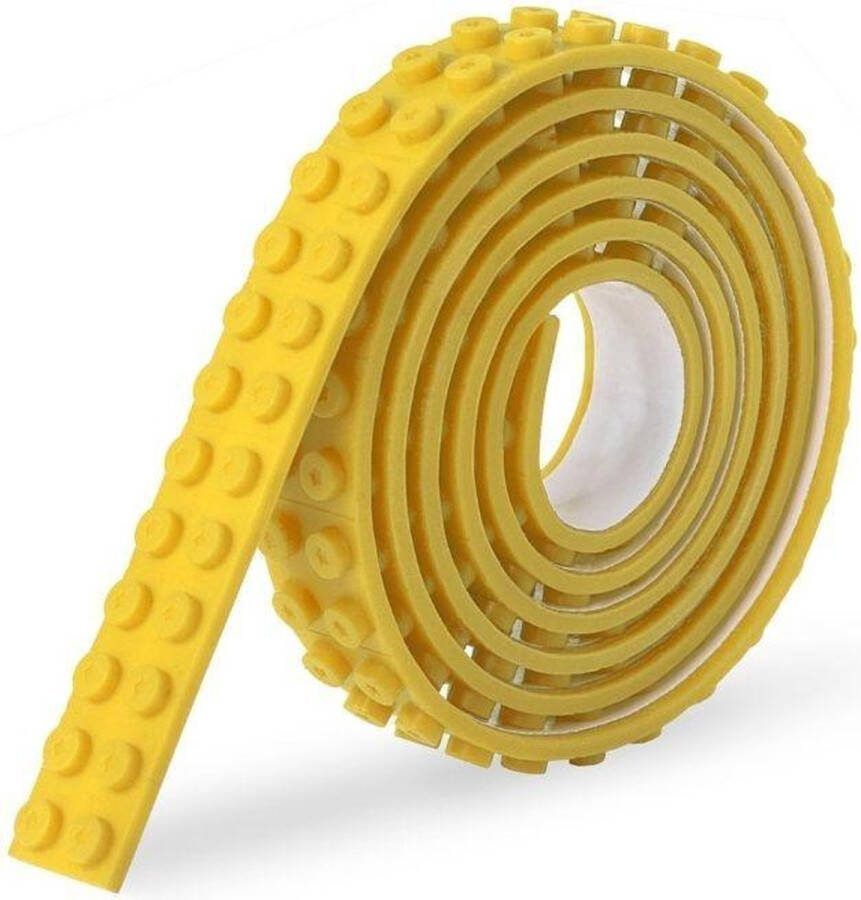 Sinji Play Stick & Brick Flexibel Speelgoedtape Lego Tape – Geschikt voor Lego City Lego Creator Lego Friends – Geel