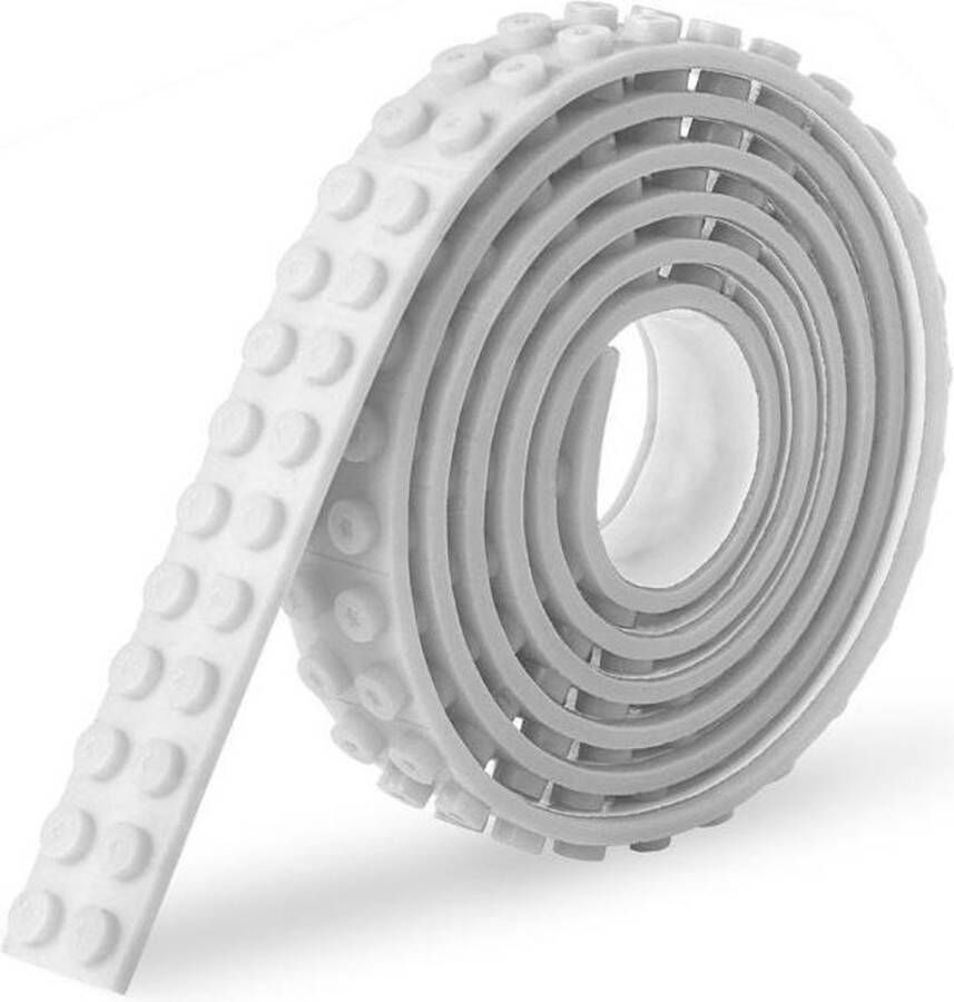 Sinji Play Stick & Brick Flexibel Speelgoedtape Lego Tape – Geschikt voor Lego City Lego Creator Lego Friends – Wit