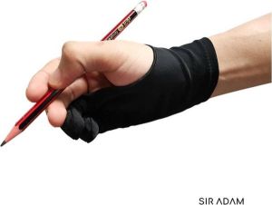 Sir Adam Flexibele Tekenhandschoen Teken handschoen Drawing Glove Artist Glove Tablet Handschoen Tablet Glove Digital art Wacom Tekentablet Wacom