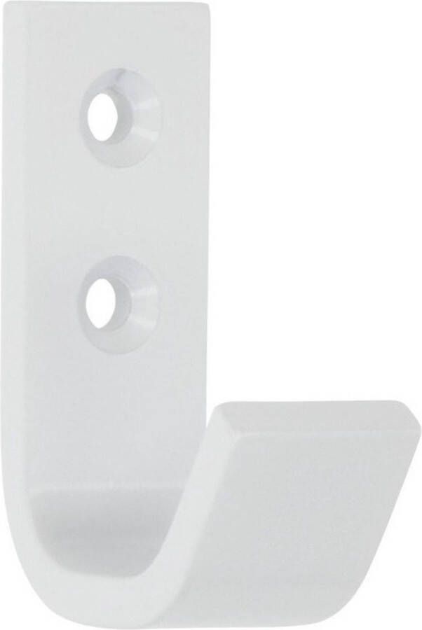 Siro 1x Luxe kapstokhaken jashaken wit hoogwaardig aluminium laag model 5 4 x 3 7 cm witte kapstokhaakjes garderobe haakjes