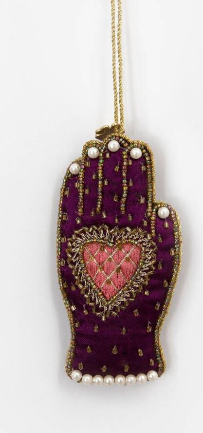 Sissy-Boy Kerst ornament paarse hand met hartje