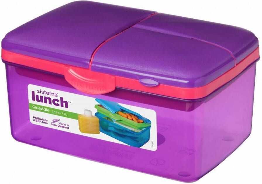 Sistema Lunchbox 2L Quaddie Paars Gekleurd