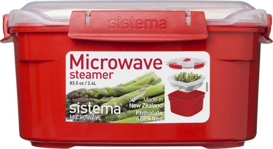 Sistema Microwave Magnetronbakje Stoomkoker magnetron Met deksel Rood 2.4L