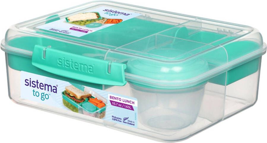 Sistema To Go Bento Lunchbox 1 65L Minty Teal